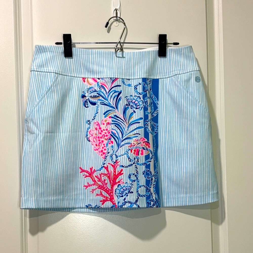 Lilly Pulitzer Monica Golf Skort UPF50 Multi Naut Today Engineered Size 10 NWT
